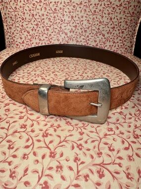 Cipriani Vintage Women's Tan Suede Belt with Silver Buckle